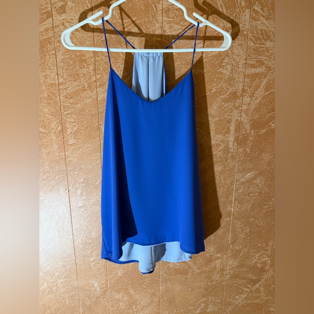 Express Royal Blue and Reversible Light Blue Camisole Top